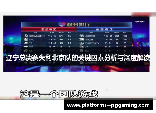 辽宁总决赛失利北京队的关键因素分析与深度解读