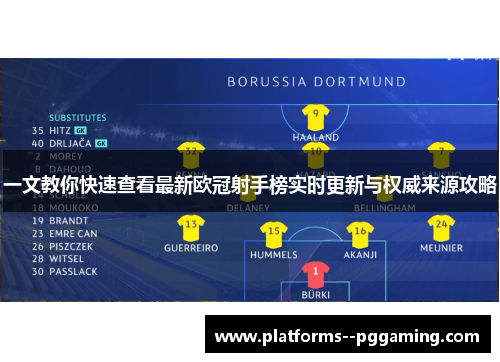 一文教你快速查看最新欧冠射手榜实时更新与权威来源攻略